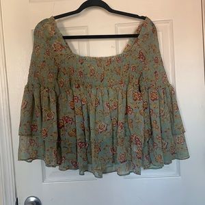 Free people flare sleeve top